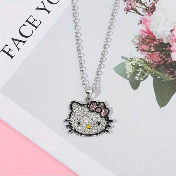 NEW … HELLO KITTY “Rhinestone” Pendent Necklace - Picture 1 of 6